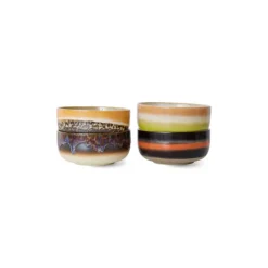 HK Living 70's ACE7260 Humus dessertschaal ø 12,5 cm aardewerk 4-delig
