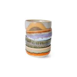 HK Living 70's ACE7259 Reef dessertschaal ø 12,5 cm aardewerk 4-delig