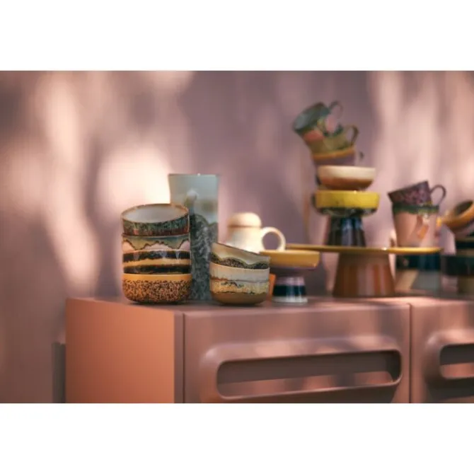 HK Living 70's KST0102 Cliffs dessertkom ø 12,5 cm aardewerk