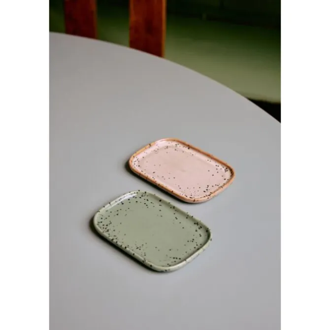 HK Living 70's KST0200 Crayon schaal rechthoek aardewerk 2-delig