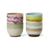 HK Living 70's KST0141 Deco koffiekop 250 ml aardewerk 4-delig