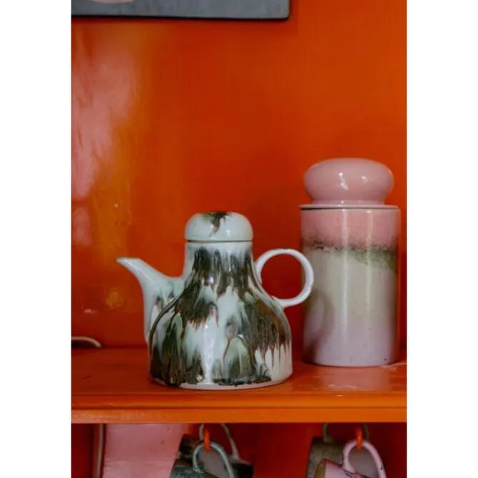 HK Living 70's KST0191 Tide koffiepot 990 ml aardewerk