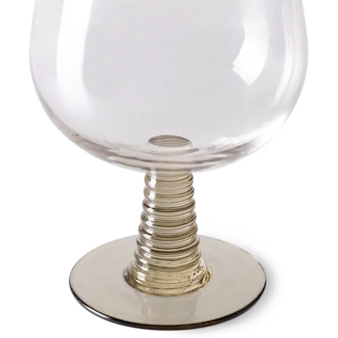 HK Living Swirl AGL4477 wijnglas laag ø 10 cm glas groen