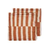 HK Living TOT4052 Striped servet 30 x 30 cm katoen Tangerine