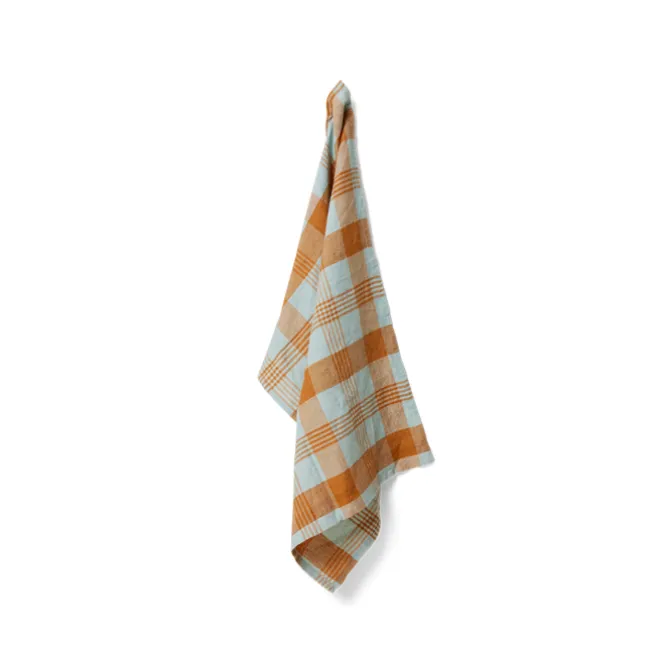 HK Living Vida TTL0007 theedoek 50 x 70 cm amber/blue