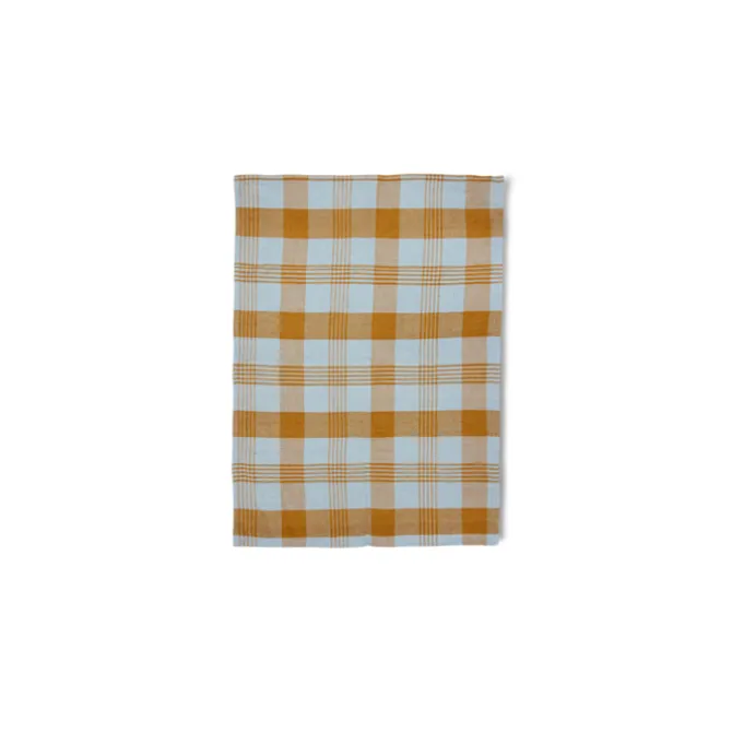 HK Living Vida TTL0007 theedoek 50 x 70 cm amber/blue