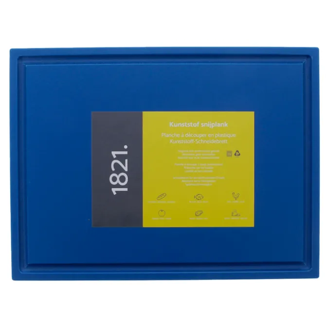 1821 Horeca snijplank met sapgeul 40 x 30 x 1,5 cm blauw