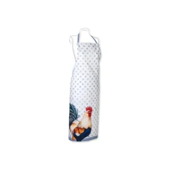 Ihr Albert Rooster Schort 70 x 100 cm katoen wit blauw