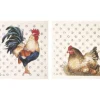 Ihr Albert Rooster Vaatdoek 17 x 19 cm cellulose crème set van 2