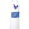 Ihr Blue Plumage schort 70 x 100 cm katoen wit blauw