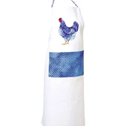 Ihr Blue Plumage schort 70 x 100 cm katoen wit blauw