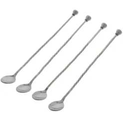 Inoxibar cocktaillepels set van 4 stuks 32 cm rvs