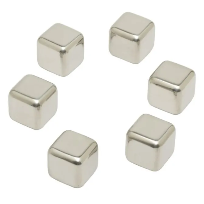 Inoxibar herbruikbare ijsblokjes 2,6 cm rvs 6 stuks