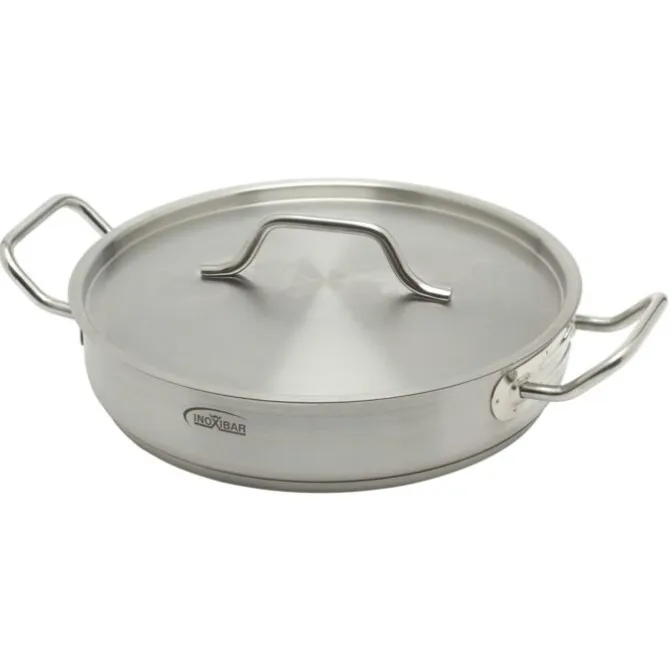Inoxibar industriële lage braadpan ø 28 cm rvs mat
