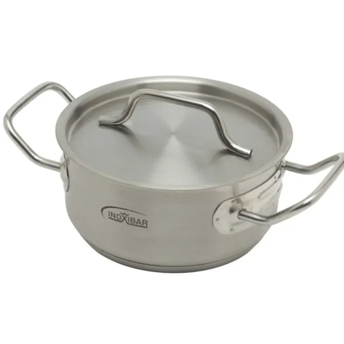 Inoxibar industriële lage kookpan ø 16 cm rvs mat