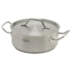Inoxibar industriële lage kookpan ø 24 cm rvs mat