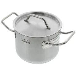 Inoxibar kookpan met deksel ø 16 cm rvs mat