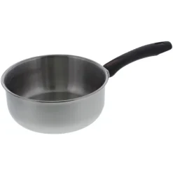 Inoxibar steelpan capsulebodem rvs met kunststof greep ø 20 cm zwart