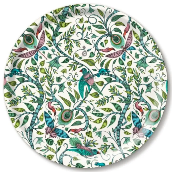 Jamida Rousseau dienblad ø 39 cm hout limegroen