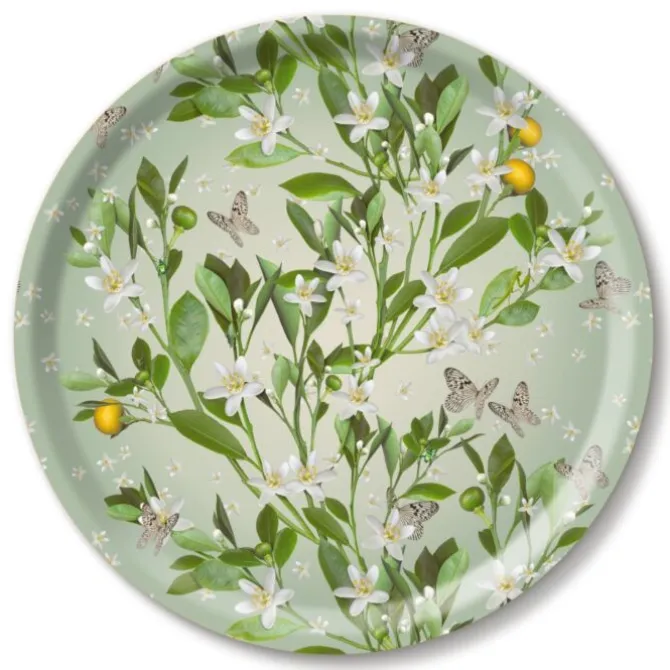 Jamida Sinaasappel Bloesem dienblad ø 39 cm hout groen