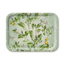 Jamida Sinaasappel Bloesem dienblad 27 x 20 cm hout groen