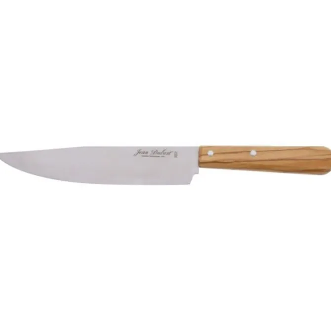 Jean Dubost koksmes op kaart 20 cm olijfhout