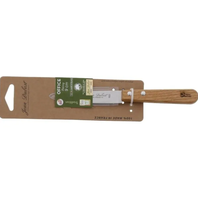 Jean Dubost officemes op kaart 9 cm eikenhout