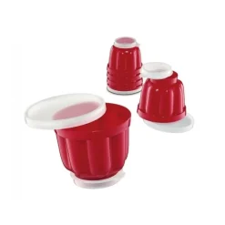 Küchenprofi puddingvorm 150 ml kunststof rood 6 stuks