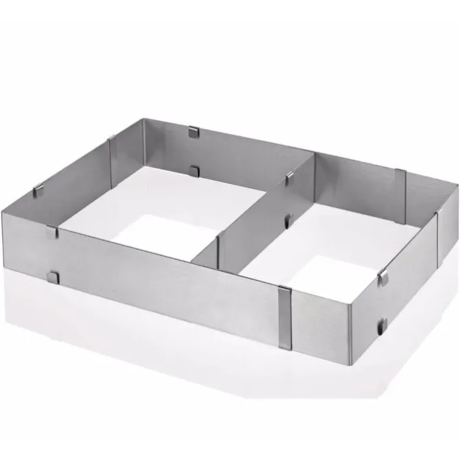 Küchenprofi verstelbare taartring rechthoek 27 - 52 x 18 - 34 cm rvs