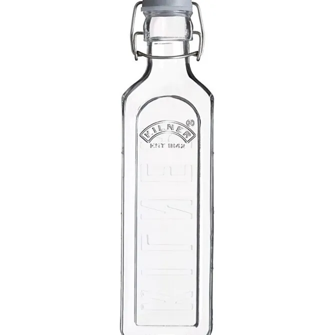 Kilner vierkante weckfles met beugeldop 600 ml glas grijs