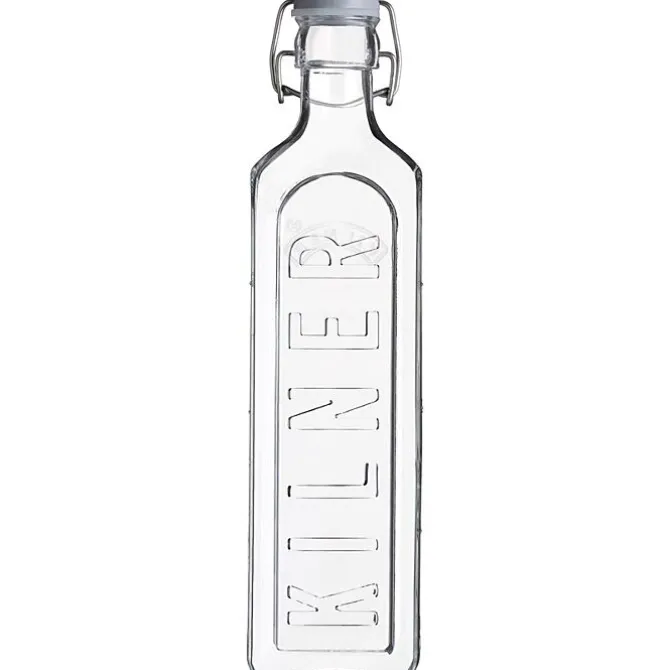Kilner vierkante weckfles met beugeldop 1 liter glas grijs