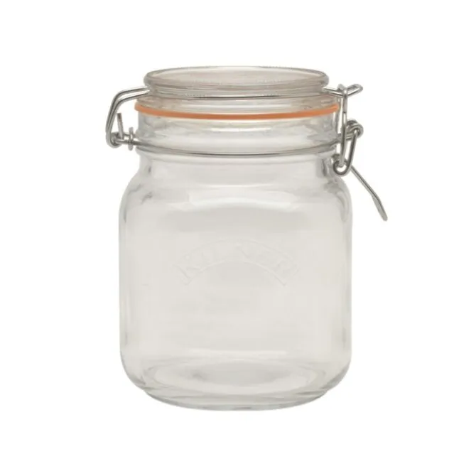 Kilner weckpot met beugel vierkant 1 liter glas