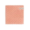 Knit Factory Block gebreide onderzetter Apricot Ecru