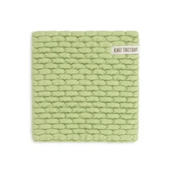 Knit Factory Block gebreide onderzetter Spring Green Ecru