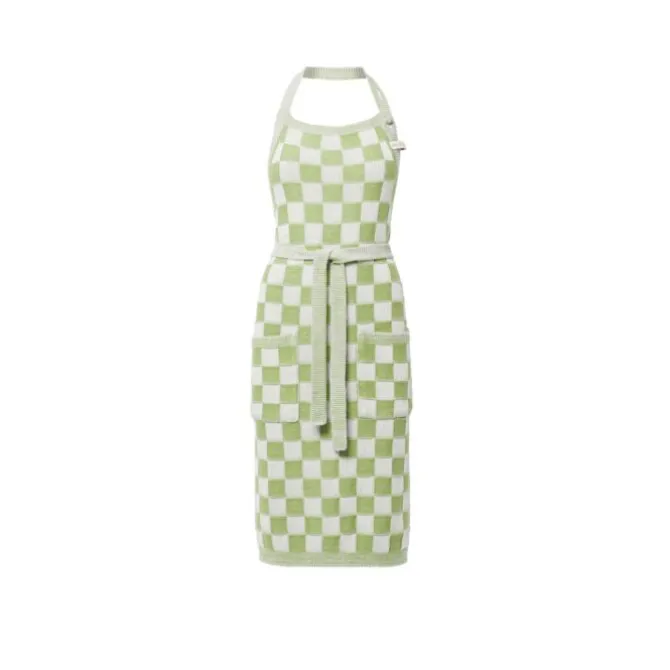 Knit Factory Block schort Spring Green Ecru