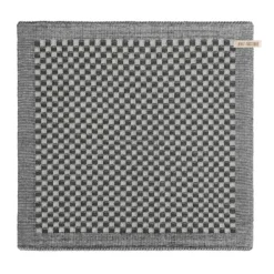 Knit Factory Cubes handdoek 50 x 50 cm Antraciet Ecru