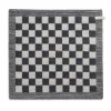 Knit Factory handdoek geruit 50 x 50 cm katoen acryl antraciet ecru