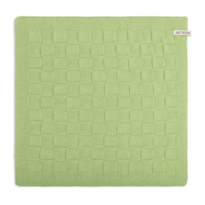 Knit Factory Uni handdoek 50 x 50 cm Spring Green