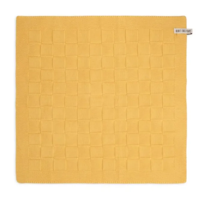 Knit Factory Uni handdoek 50 x 50 cm Gold