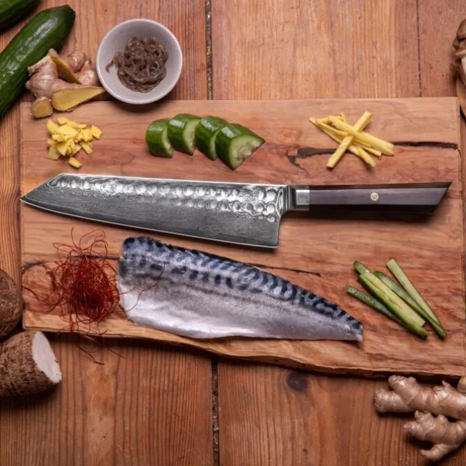 Kotai Bunka Damascus koksmes 21 cm met beschermhoes