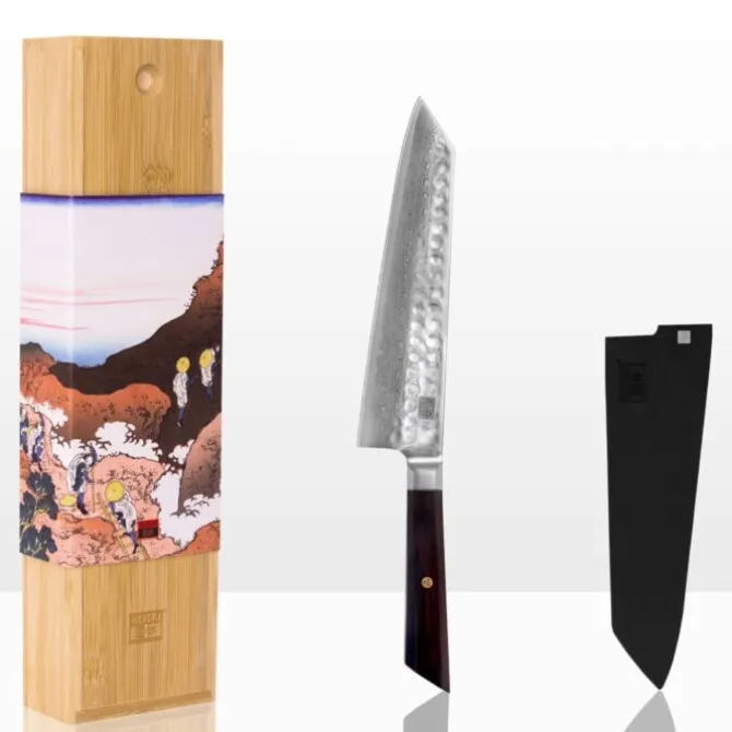 Kotai Bunka Damascus koksmes 21 cm met beschermhoes
