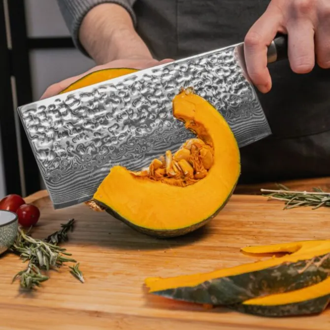 Kotai Pakka Damascus Chinees koksmes 19 cm met beschermhoes
