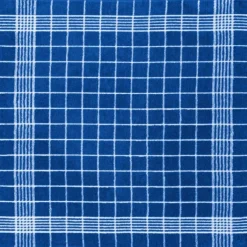 Kracht handdoek ruit 50 x 50 cm katoen blauw