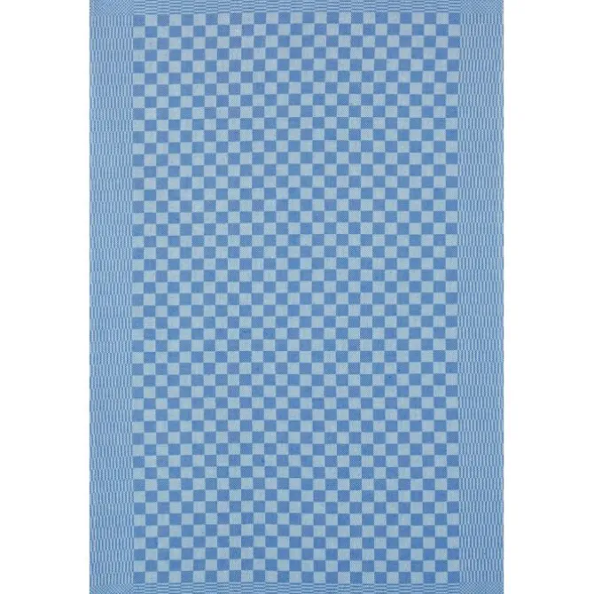 Kracht theedoek kleine ruit 70 x 50 cm katoen blauw