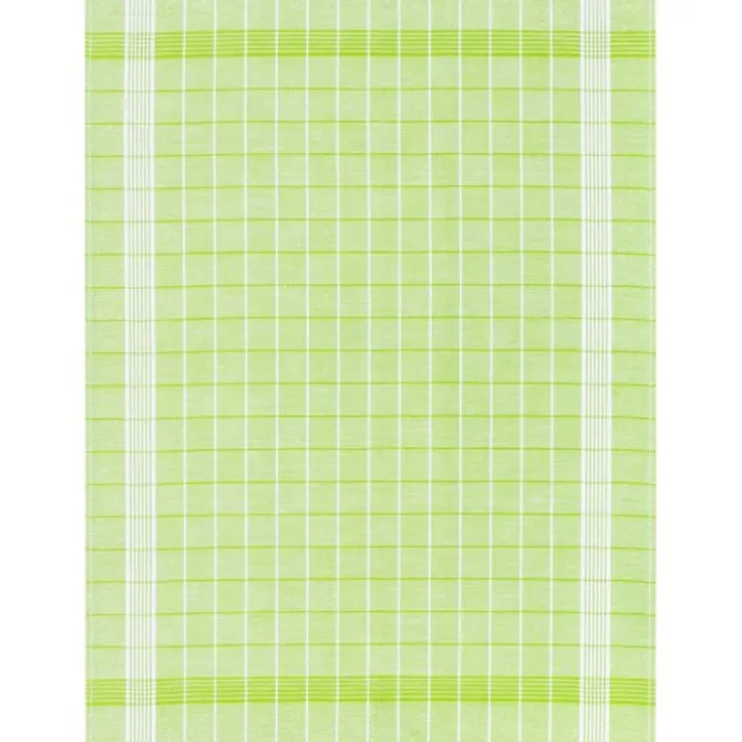 Kracht theedoek ruit 70 x 50 cm linnen/katoen lichtgroen