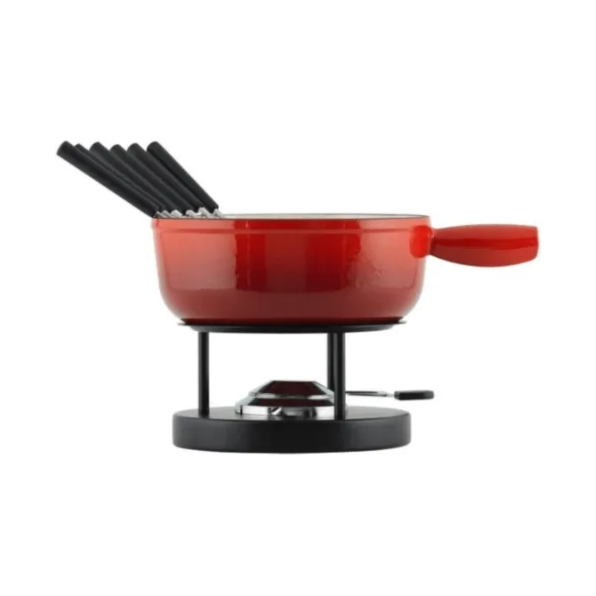 Kuhn Rikon kaasfondueset 2,4 liter ø 24 cm gietijzer rood
