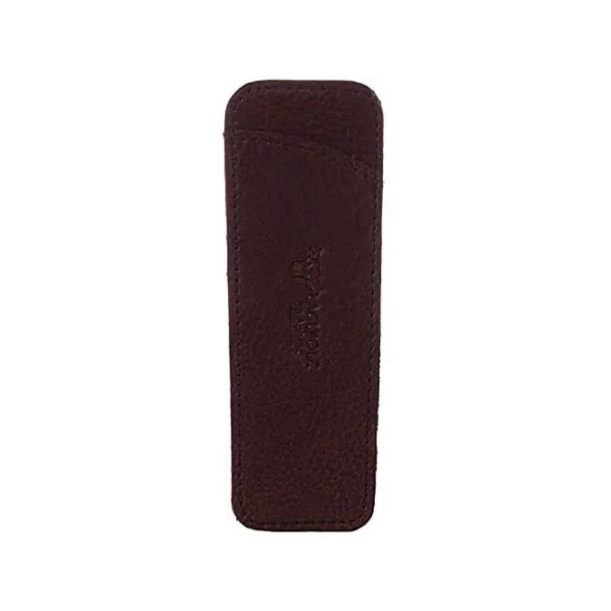 Laguiole en Aubrac hoes voor klapmes 12 cm leer donkerbruin