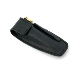 Laguiole en Aubrac holster met aanzetstaal leer zwart