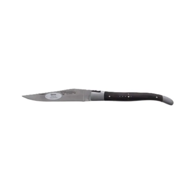 Laguiole en Aubrac klap-steakmes 12 cm Macassar ebbenhout