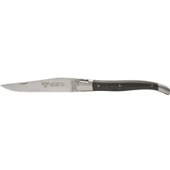 Laguiole en Aubrac Shepherd's Cross klap-steakmes 12 cm ebbenhout donkerbruin